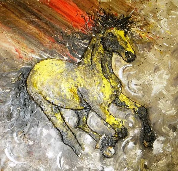 THE FREE SPIRIT - 90*90 cm, mixmedia. EUR 900,-
