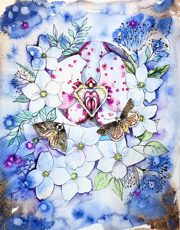 
Woman - Orchid I painting I Anda Biezā
&nbsp;32 * 25 cm I watercolor I paper I 120 €
